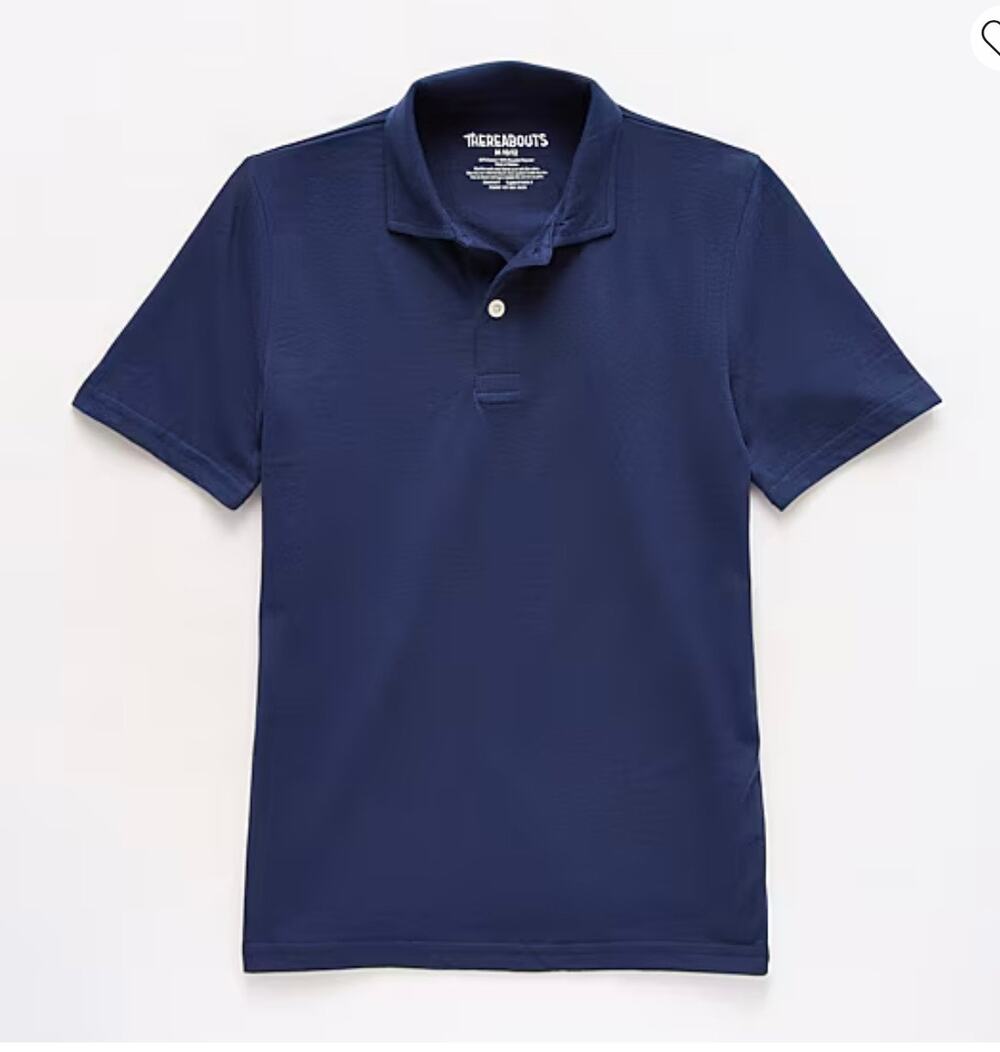 NEW! Thereabouts Kids Short Sleeve Regular Fit Polo Shirt Size XL 18/20 Navy